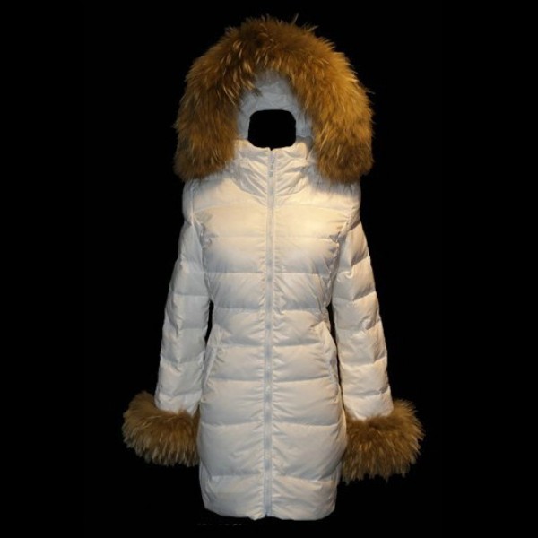 Moncler bianco di modo di pelliccia Cap Cappotti